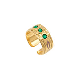Bague ajustable Arizona Dream cristaux et patine - vert Vert violet