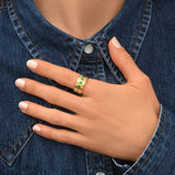 Bague ajustable Arizona Dream cristaux et patine - vert Vert violet