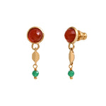 Boucles d'oreilles Babylone cornaline et agate - orange Cornaline