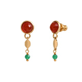 Boucles d'oreilles Babylone cornaline et agate - orange Cornaline