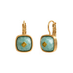 Mini boucles d'oreilles dormeuses Babylone amazonite - bleu Amazonite