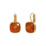 Mini boucles d'oreilles dormeuses Babylone cornaline - orange Cornaline