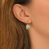 Mini boucles d'oreilles dormeuses Babylone amazonite - bleu Amazonite