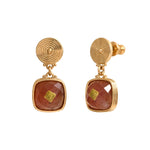 Petites boucles d'oreilles Babylone quartz - rose Strawberry quartz