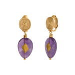 Boucles d'oreilles clips Babylone améthyste - violet Amethyste