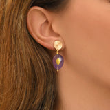 Boucles d'oreilles clips Babylone améthyste - violet Amethyste