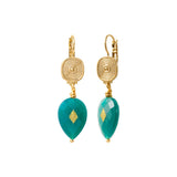 Boucles d'oreilles dormeuses Babylone agate - vert Agate verte