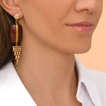 Boucles d'oreilles Babylone cornaline soie et maille bijou - orange Cornaline