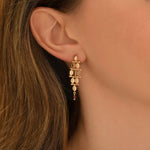 Petites boucles d'oreilles Babylone maille bijou grenat - doré Dore