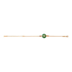 Bracelet fin réglable Babylone agate verte fils de soie - vert Agate verte