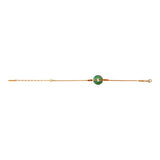 Bracelet fin réglable Babylone agate verte fils de soie - vert Agate verte