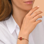 Bracelet fin réglable Babylone cornaline fils de soie - orange Cornaline