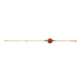 Bracelet fin réglable Babylone cornaline fils de soie - orange Cornaline