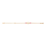 Bracelet fin réglable Babylone nacre fils de soie - blanc Nacre