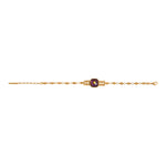 Bracelet fin réglable Babylone cabochon en améthyste - violet Amethyste