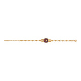 Bracelet fin réglable Babylone cabochon en améthyste - violet Amethyste