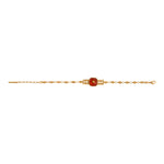 Bracelet fin réglable Babylone cabochon en cornaline - orange Cornaline