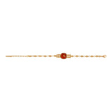 Bracelet fin réglable Babylone cabochon en cornaline - orange Cornaline