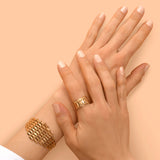 Grand bracelet réglable Babylone en maille souple - doré Dore