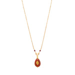 Collier pendentif réglable Babylone cornaline - orange Cornaline