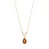 Collier pendentif réglable Babylone cornaline - orange Cornaline