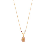 Collier pendentif réglable Babylone quartz fraise - rose Strawberry quartz