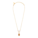 Collier pendentif réglable Babylone quartz fraise - rose Strawberry quartz