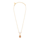 Collier pendentif réglable Babylone quartz fraise - rose Strawberry quartz