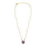 Collier pendentif réglable Babylone améthyste fils de soie - violet Amethyste