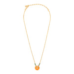 Collier pendentif réglable Babylone cornaline et fils de soie - orange Cornaline