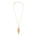 Collier pendentif réglable Babylone maille bijou et grenat - doré Dore
