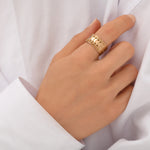 Bague ajustable Babylone métal doré à l'or fin - doré Dore