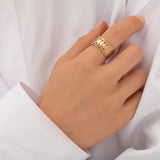 Bague ajustable Babylone métal doré à l'or fin - doré Dore