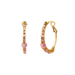 Créoles Iancura roses pierres gemmes Ø 3 cm Rose