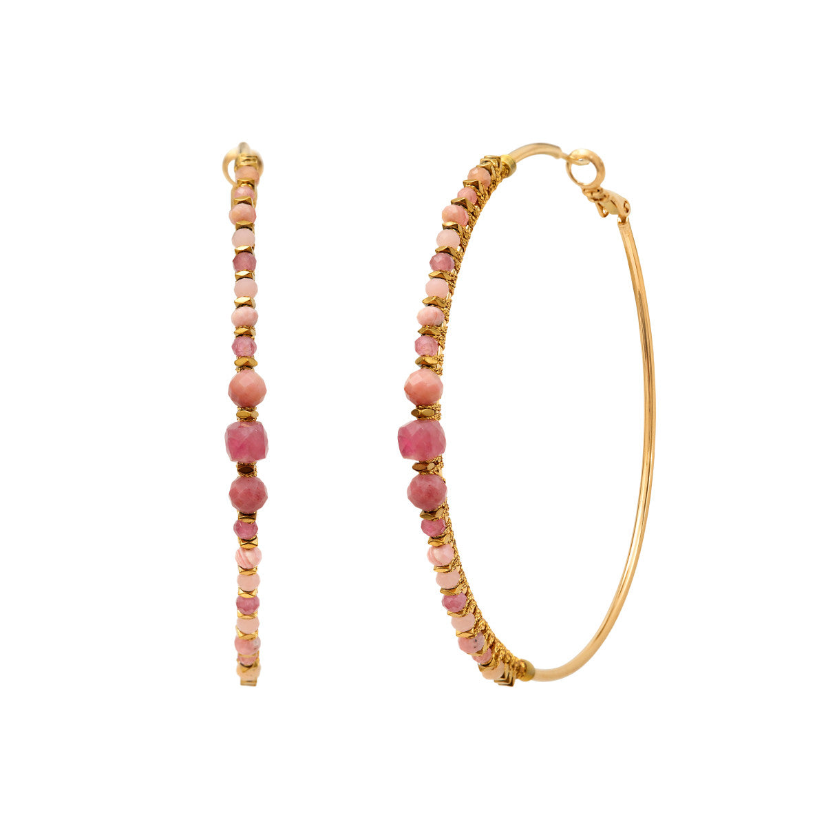 Maxi créoles Iancura pierres gemmes - rose Rose
