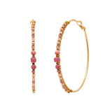 Maxi créoles Iancura pierres gemmes - rose Rose
