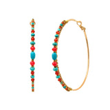 Maxi créoles Iancura pierres gemmes - turquoise et cornaline Turquoise cornaline