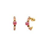 Mini créoles Iancura pierres gemmes Ø 1,5 cm - rose Rose
