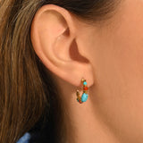 Mini créoles Iancura pierres gemmes - turquoise et cornaline Turquoise cornaline