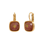 Mini boucles d'oreilles dormeuses Babylone quartz fraise - rose Strawberry quartz