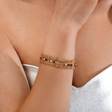 Bracelet multi-rangs réglable cristaux Prestige - noir Noir blanc