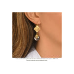 Boucles d'oreilles dormeuses Positano nacre blanche et cristaux - blanc Nacre blanche