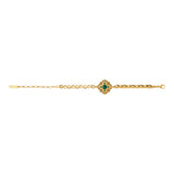 Bracelet chaîne réglable Positano pierre effet malachite et cristaux - vert Vert