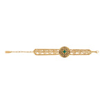 Bracelet manchette réglable Positano triple rang façon malachite cristaux - vert Vert