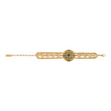 Bracelet manchette réglable Positano triple rang façon malachite cristaux - vert Vert