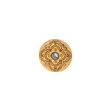 Broche ronde Positano - blanc Nacre grise