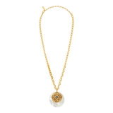 Collier chaîne Positano maille bijou médaille nacre et cabochon nacré - blanc Nacre blanche