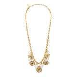 Collier chaîne Positano médailles charm's en nacre et cabochons nacrés - blanc Nacre blanche