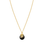 Collier pendentif fin réglable Positano nacre et cristal - gris Nacre grise