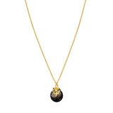 Collier pendentif fin réglable Positano nacre et cristal - gris Nacre grise